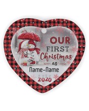 Husband and Wife - Our First Christmas 2020 Heart Ornament (Wood) tile