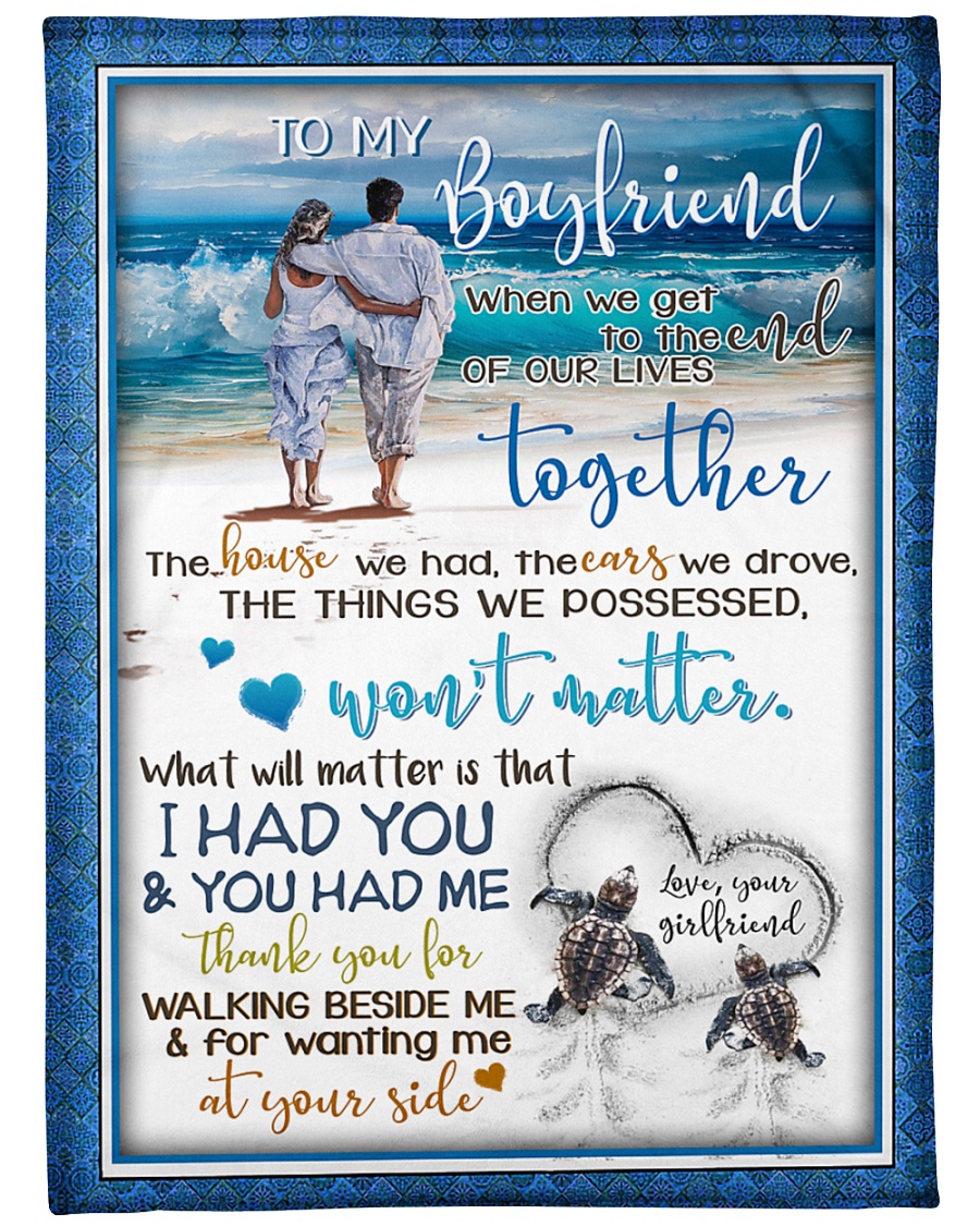 TO MY BOYFRIEND Large Fleece Blanket - 60" x 80"