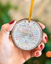 Family Christmas - Covid 19 - Circle Ornament Circle ornament - single (porcelain) aos-circle-ornament-single-porcelain-lifestyles-09