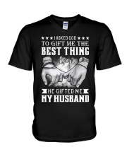 I asked God To Gift me the Best Thing Ever V-Neck T-Shirt tile