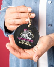 Don't Mess With Mamasaurus Circle ornament - single (porcelain) aos-circle-ornament-single-porcelain-lifestyles-01