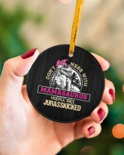 Don't Mess With Mamasaurus Circle ornament - single (porcelain) aos-circle-ornament-single-porcelain-lifestyles-09