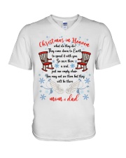 Christmas in heaven - Mom and Dad V-Neck T-Shirt tile