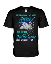 Angel Grandma - My Grandma My Hero V-Neck T-Shirt tile