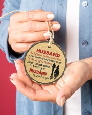 Christmas - Husband - The Best Gift At Christmas Circle ornament - single (porcelain) aos-circle-ornament-single-porcelain-lifestyles-01