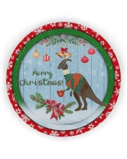 Saurus Christmas - Merry Christmas Circle Ornament (Wood tile