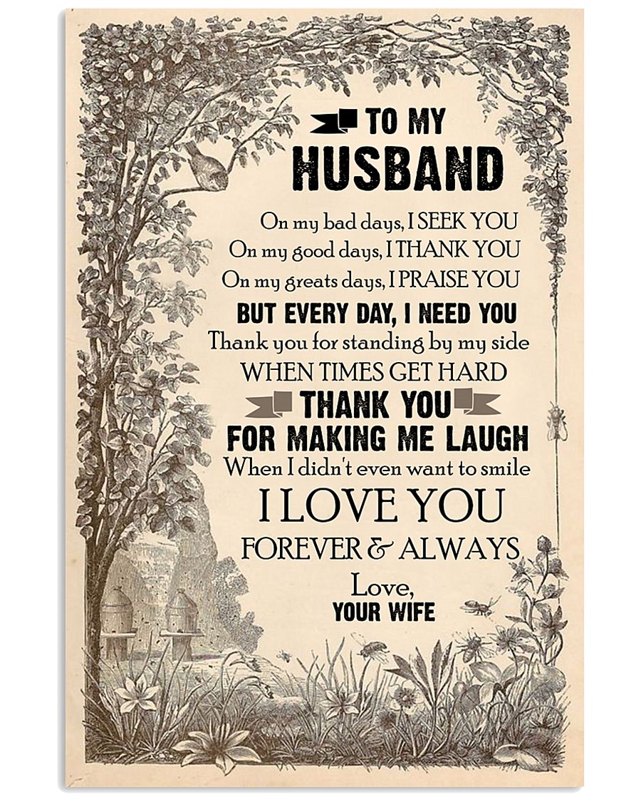 TO MY HUSBAND - LOVE HOUSE - I LOVE YOU 16x24 Poster