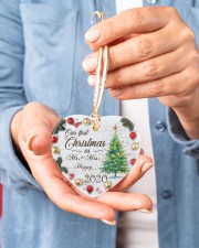 Husband and Wife - Our First Christmas 2020 Heart ornament - single (porcelain) aos-heart-ornament-single-porcelain-lifestyles-01