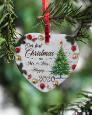 Husband and Wife - Our First Christmas 2020 Heart ornament - single (porcelain) aos-heart-ornament-single-porcelain-lifestyles-07