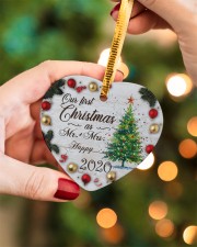 Husband and Wife - Our First Christmas 2020 Heart ornament - single (porcelain) aos-heart-ornament-single-porcelain-lifestyles-08