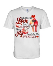 ANGEL IN HEAVEN - CARDINAL - BESIDE US EVERY DAY V-Neck T-Shirt tile