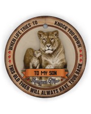 To My Son - Christmas - When Life Tries To Know Circle Ornament (Wood tile