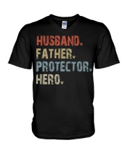 Husband - Father - Protector - Hero V-Neck T-Shirt tile