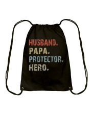 Husband-Papa-Protector-Hero Drawstring Bag tile