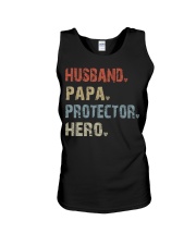 Husband-Papa-Protector-Hero Unisex Tank tile