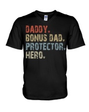 Daddy - Bonus Dad - Protector - Hero V-Neck T-Shirt tile