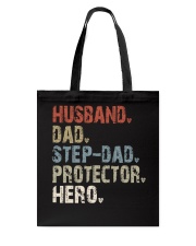 husband-dad-step-dad-protector-hero Tote Bag tile