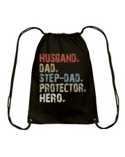 husband-dad-step-dad-protector-hero Drawstring Bag tile