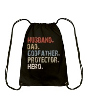Husband-Dad-Godfather-Protector-Hero Drawstring Bag tile