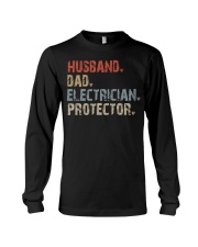 Husband-Dad-Electrician-Protector Long Sleeve Tee tile