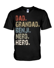 dad-grandad-benji-nerd-hero V-Neck T-Shirt tile