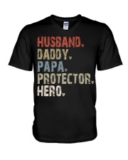 Papa - Protector Hero V-Neck T-Shirt tile