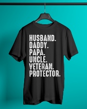 Husband-Daddy-Papa-Uncle-Veteran-Protector Classic T-Shirt lifestyle-mens-crewneck-front-3
