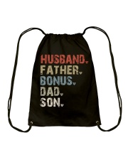 Husband - Father - Bonus - Dad - Son Drawstring Bag tile