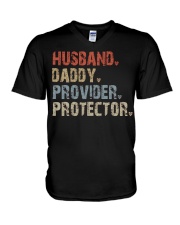 Husband-Daddy-Provider-Protector V-Neck T-Shirt tile