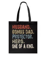 Husband-Bonus dad-Protector-Hero-One of a kind Tote Bag tile