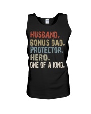 Husband-Bonus dad-Protector-Hero-One of a kind Unisex Tank tile
