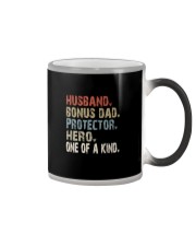 Husband-Bonus dad-Protector-Hero-One of a kind Color Changing Mug tile