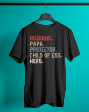 Husband-Papa-Protector-Child Of God-Hero Classic T-Shirt lifestyle-mens-crewneck-front-3