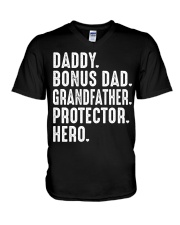daddy-bonus-dad-grandfather-protector-hero V-Neck T-Shirt tile