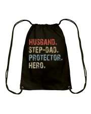 Husband - Step Dad - Protector - Hero Drawstring Bag tile