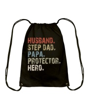 Husband - Step Dad - Papa - Protector - Hero Drawstring Bag tile