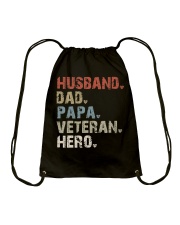 Husband-Dad-Papa-Veteran-Hero Drawstring Bag tile