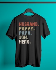 Husband-Pappy-Papa-Son-Hero Classic T-Shirt lifestyle-mens-crewneck-front-3