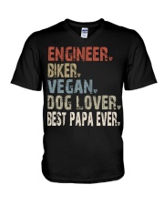engineer-biker-vegan-doglover-bestpapa V-Neck T-Shirt tile