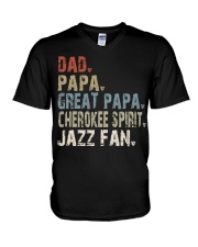 dad-papa-great-papa-cherokeespirit-jazzfan V-Neck T-Shirt tile
