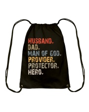 Husband-Dad-Man Of God-Provider-Protector-Hero Drawstring Bag tile