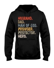 Husband-Dad-Man Of God-Provider-Protector-Hero Hooded Sweatshirt tile