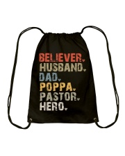Believer-Husband-Dad-Poppa-Pastor-Hero Drawstring Bag tile
