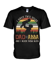 Dad And Abba V-Neck T-Shirt tile