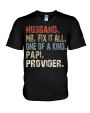 husban-mr-fixitall-oneofakind-papi-provider V-Neck T-Shirt tile