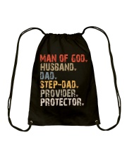 Man Of God-Husband-Dad-Step-Dad Drawstring Bag tile