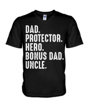 dad-protector-hero-bonus-dad-uncle V-Neck T-Shirt tile