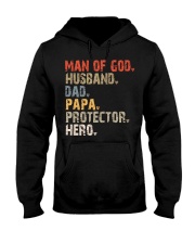 Man Of God-Husband-Dad-Papa-Protector-Hero Hooded Sweatshirt tile