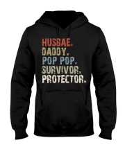 Husbae - Daddy - Pop pop - Survivor - Protector Hooded Sweatshirt tile