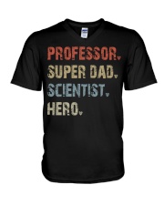 Professor - Super Dad - Scientist - Hero V-Neck T-Shirt tile